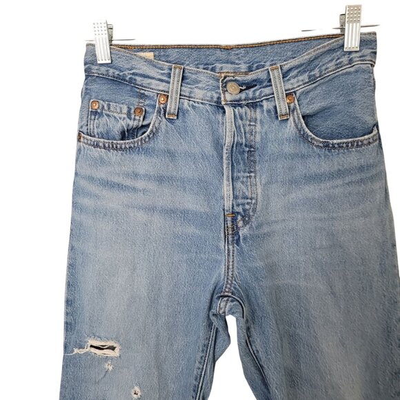 Levis Premium Distressed High-Waisted Jeans Womens W25 L26 (Measures W27 L25) - Picture 3 of 8